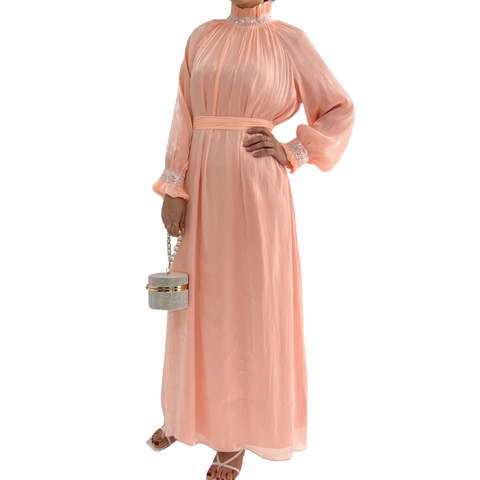 Elegant Fashion Muslim Women Shiny