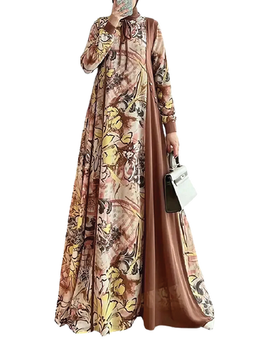 Vintage Patchwork Abaya Dress