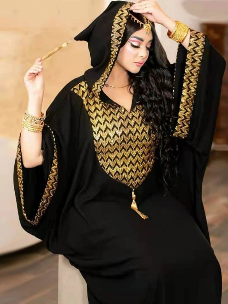 Hooded Abaya Knitted Kaftan