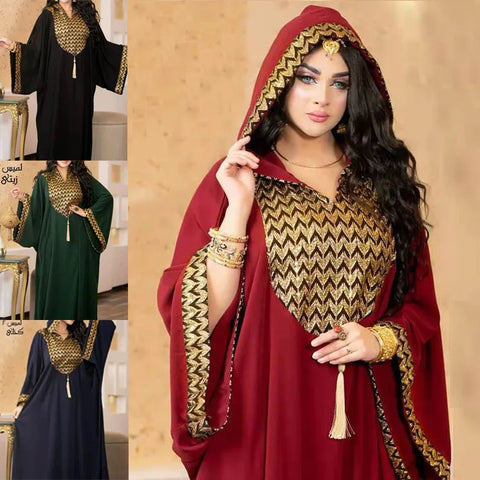 Hooded Abaya Knitted Kaftan